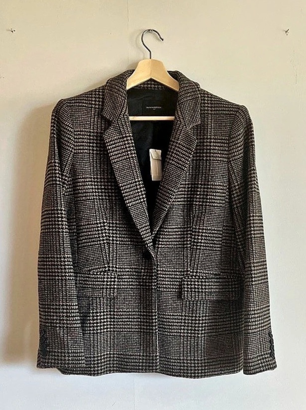 NWT Banana Republic Factory Plaid Wool Blend Blazer 14